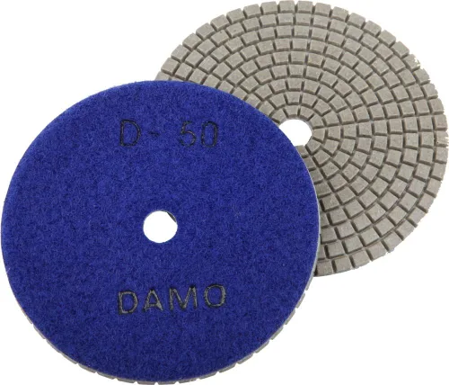 Miniatura 6 de DAMO Juego de 7 almohadillas de pulido de diamante seco de 4 pulgadas con soporte trasero para superficies de granito, hormigón y mármol