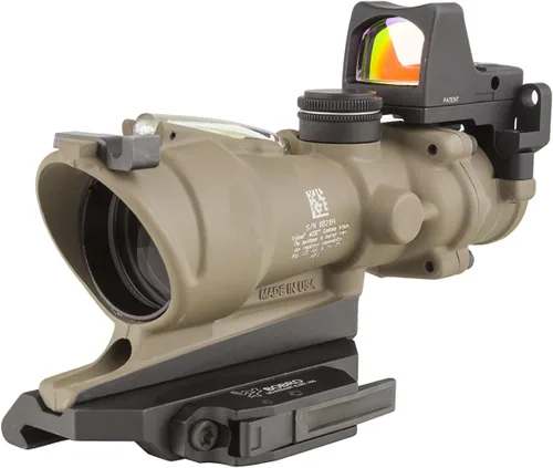 Miniatura 4 de Trijicon 0.157x1.260 in ACOG Dual Ilumination Green Crosshair Retícula plana óptica oscura de la tierra