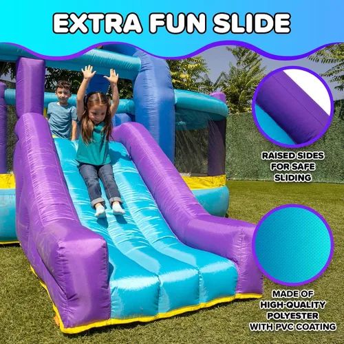 Miniatura 6 de Sportspower INF-2415 Whack-A-Play - Casa inflable con aro de baloncesto, tobogán y soplador de inflado rápido: edad recomendada de 3 a 8 años