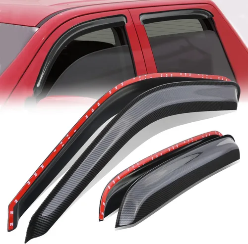 Miniatura 37 de Auto Dynasty 4 piezas viseras de ventana con patrón de fibra de carbono compatibles con Chrysler PT Cruiser 2001-2010, deflectores de ventana