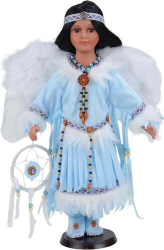 Miniatura 7 de KINNEX COLLECTIONS SINCE 1997 Muñeca coleccionable de porcelana india india americana de 16" (Induma) D16747 Editon