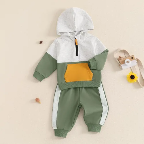 Miniatura 146 de Conjunto de ropa de otoño e invierno para bebé y niño, sudadera larga con capucha y pantalones para niños pequeños, 6, 12, 18, 24 meses, 2T