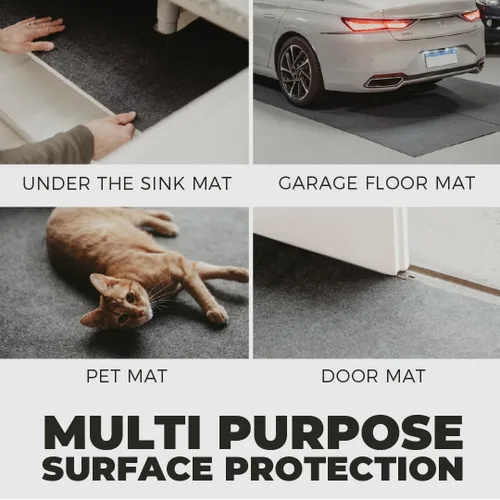 Miniatura 4 de Alfombrillas multiusos resistentes para garaje, juego de 2 rollos extra grandes (49.2 x 234 pulgadas cada uno), protección de suelo antideslizante
