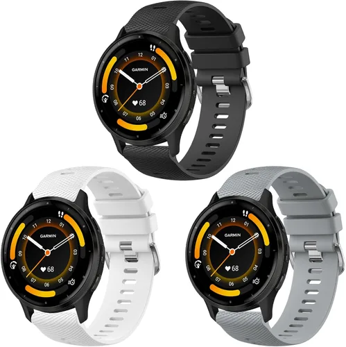Miniatura 9 de Meliya Correa de reloj Garmin Venu 3 / Venu 2 / Vivoactive 4 para mujeres y hombres, correa de repuesto deportiva de silicona suave de 0.866