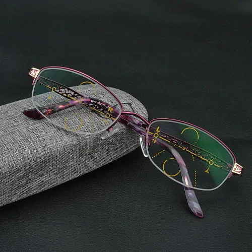 Miniatura 2 de Gafas de lectura progresivas con bloqueo de luz azul para mujer, visión ajustable, gafas de computadora en forma ovalada