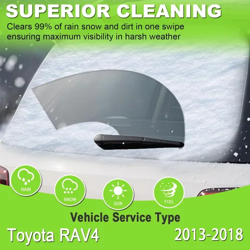 Miniatura 2 de PARRATI® Repuesto del limpiaparabrisas trasero para Toyota RAV4 2013-2018, limpiaparabrisas trasero, silencioso y fácil de instalar (10 pulgadas)