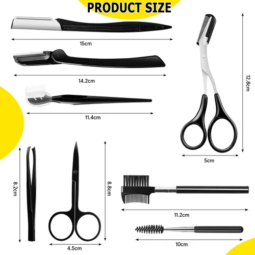 Miniatura 2 de 8 en 1 kit de aseo de cejas, herramienta multiusos exfoliante dermaplaning, maquinilla de afeitar facial masculina y femenina, afeitadora facial