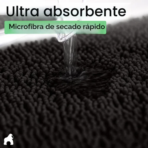 Miniatura 5 de Gorilla Grip - Tapete de baño de felpilla gruesa, suave y absorbente, secado rápido, de microfibra, con reverso de caucho, para piso de ducha, Negro