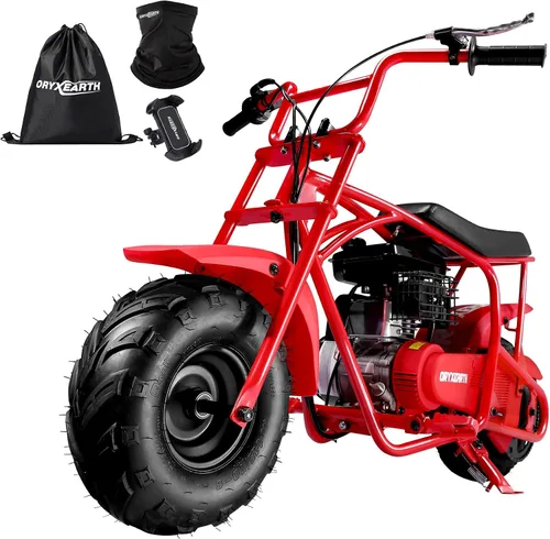 Miniatura 8 de Oryxearth Mini bicicleta para niños, 105 CC de 4 tiempos para niños, a gasolina, con bolsillo todoterreno con aprobación de la EPA, soporta