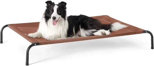 Miniatura 13 de Bedsure Cama elevada para perros al aire libre de tamaño grande, cama portátil de hamaca para mascotas con marco elevado y refrescante para Verde