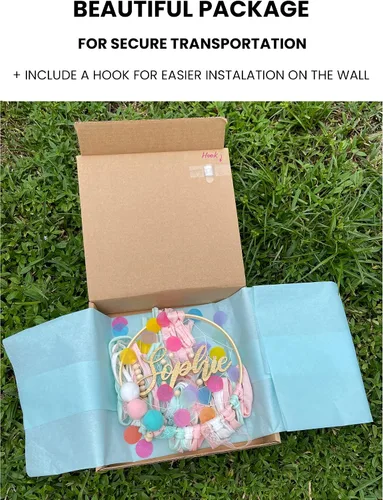 Miniatura 5 de Atrapasueños de regalo con nombre personalizado para niñas, decoración de dormitorio personalizada para colgar en la pared para bebé, regalo único