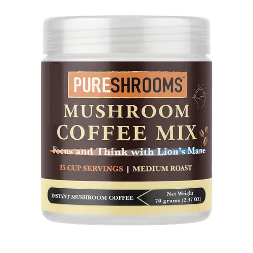 Miniatura 13 de PureShrooms Café instantáneo de hongos con melena de león orgánica, reishi y cordyceps Arábica colombiana liofilizada 600 mg de extractos