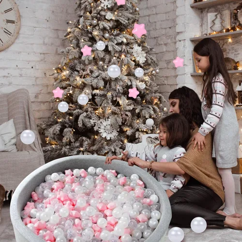 Miniatura 5 de STARBOLO Pelotas de bolas con forma de corazones de estrella para niños pequeños – 50, 100, 200, 500, bolas de juguete de plástico, formas