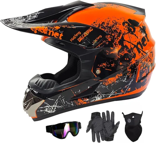 Miniatura 6 de SPARK - Cascos para bicicleta de montaña para niños, cascos de motocicleta para jóvenes, ATV, motocross, de cara completa, para hombres y mujeres