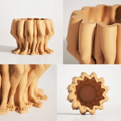 Miniatura 4 de BOOWAN NICOLE Moldes de silicona para hormigón, múltiples patas, para suculentas, para bricolaje, maceta de cara pequeña, decoración del hogar