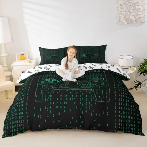 Miniatura 42 de Erosebridal Juego de ropa de cama de pingüinos, funda de edredón de animales antárticos para niños y niñas, funda de edredón estilo caricatura