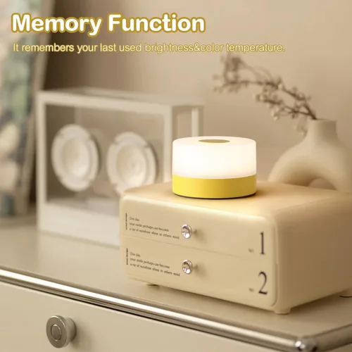 Miniatura 6 de JUSHENG Luz nocturna para guardería, lámpara táctil recargable por USB para mesita de noche de dormitorio con 3CCT y función de atenuación LED