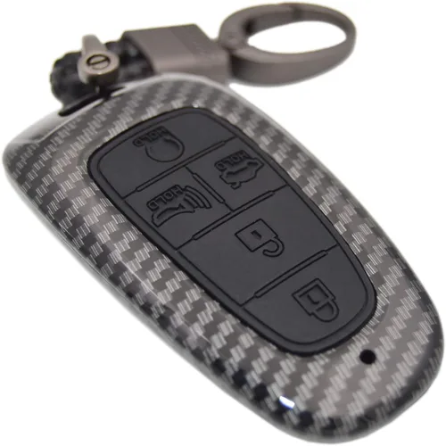 Miniatura 7 de Funda Protectora de Llavero de 2 Capas Hibrida de Carbono para Hyundai Tucson Tuscon Hybrid Se Sel Santa Fe Palisade Sonata Santa Cruz Ioniq 5 Nexo