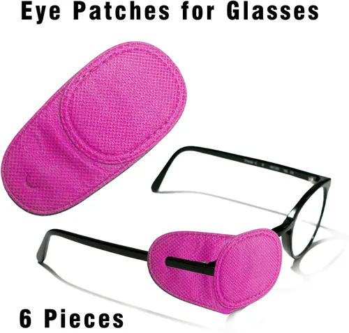 Miniatura 7 de Paquete de 2 parches para ojos, parches reutilizables para ojos izquierdo y derecho para niños, niños pequeños, ojos perezosos (rosa) (2)