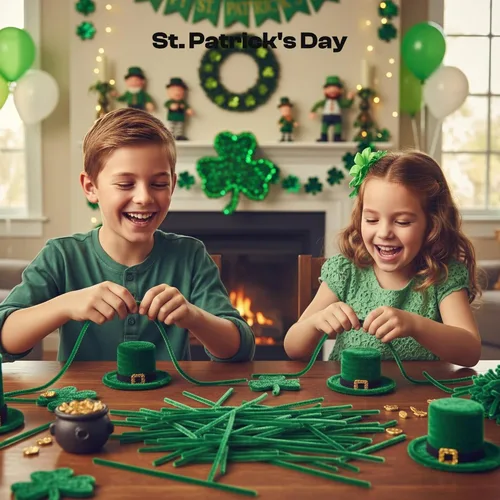 Miniatura 2 de Caydo 200 limpiapipas verde oscuro para decoración de Pascua, tallos de felpilla esponjosos a granel para niños, proyectos de manualidades, 12