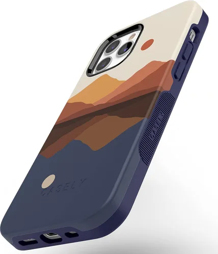 Miniatura 5 de Funda Casely para iPhone 12/12 Pro Los opuestos se atraen Montañas de día y noche Compatible con MagSafe Diseño protector audaz