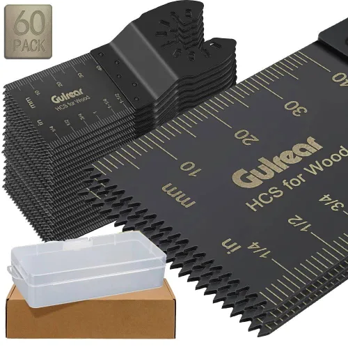 Miniatura 12 de Juego de cuchillas multiherramienta de 32 piezas, incluye cuchillas multiherramienta de titanio, uso en madera, plásticos, corte de metal