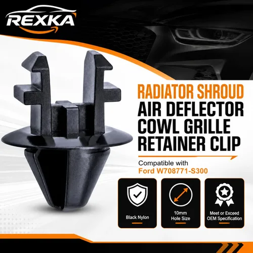 Miniatura 2 de Rexka 20 piezas de clip de retención de rejilla de deflector de aire para cubierta de radiador W708771-S300 compatible con Ford Expedition F-150