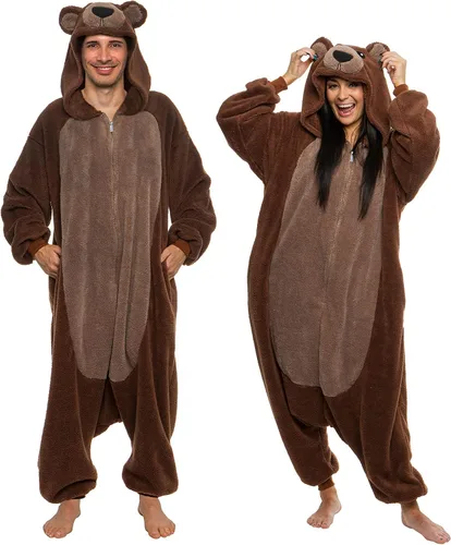 Miniatura 4 de Funziez! Disfraz de oso sherpa para adultos, disfraz de Halloween de animales, traje de cosplay de una pieza para adultos, mujeres y hombres