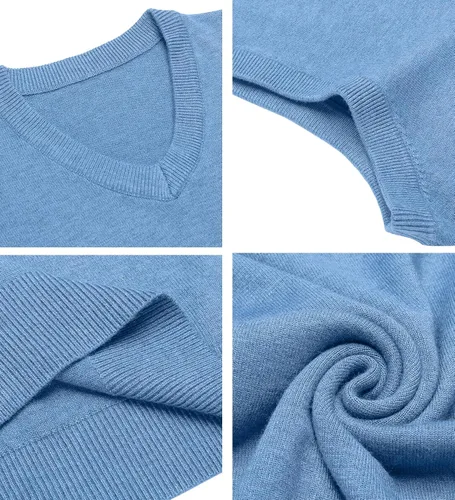 Miniatura 15 de Amussiar Suéter casual para hombre, chaleco con cuello en V, ajustado, sin mangas, suéter de punto