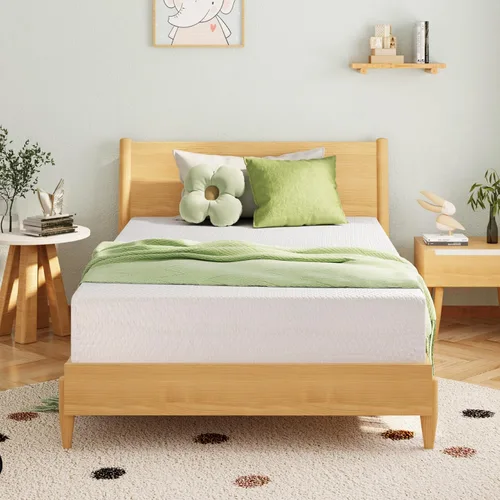 Miniatura 2 de EGOHOME Colchón individual de 6 pulgadas para niños, colchón de espuma viscoelástica con gel de té verde refrescante, alivia la presión con soporte