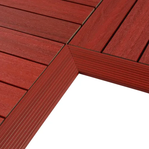NewTechWood 1/6 pies x 1 pie Quick Deck Azulejo compuesto interior de esquina Fascia en rojo sueco (2 piezas/caja)