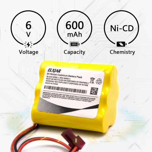 Miniatura 3 de Paquete de 5 baterías Ni-Cd de 6 V AA de 600 mAh compatibles con Sure-Lite 026-149, SL026-149, S/L 026-149, ANIC1204, Energizer 41B020AF17201