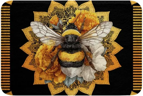 Miniatura 9 de Erosebridal Tapete de baño de abeja, sol y luna, decoración de habitación de galaxia trippy de 16 x 24 pulgadas, alfombra de baño de noche