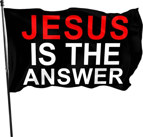 Miniatura 8 de Bandera de Jesús con texto en inglés "I Love Jesus", bandera cristiana de fe sobre el miedo de Jesús, 3 x 5 pulgadas, para exteriores, doble cara