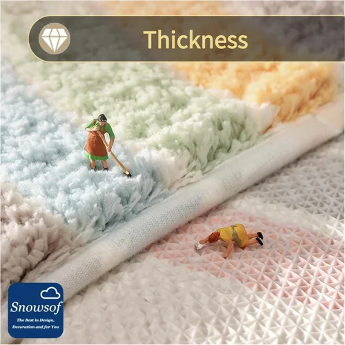 Miniatura 5 de Alfombras de baño de lujo, de 0.78 pulgadas de grosor, extra suaves, absorbentes, no se desprende, se lavan a máquina, alfombra de felpa lanuda Aa001