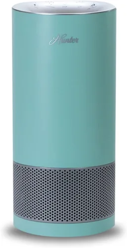Hunter HP450UV - Purificadores de aire redondos para el hogar, torre purificadora de aire HEPA verdadera para mascotas, olores, alérgenos, humo,