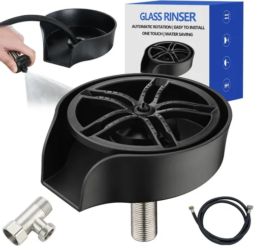 Enjuagadora de vidrio para fregadero de cocina, accesorio para fregadero, enjuague de tazas para fregadero de alta presión con rociador extraíble,