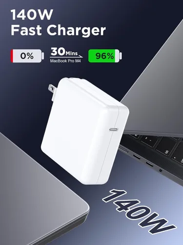 Miniatura 2 de Cargador de 140 W para MacBook Pro de 16/14 pulgadas Mac Air de 15/13 pulgadas 【Calidad original】 2021-2025 M1-M4 6.6 pies magnético 3 cables LED