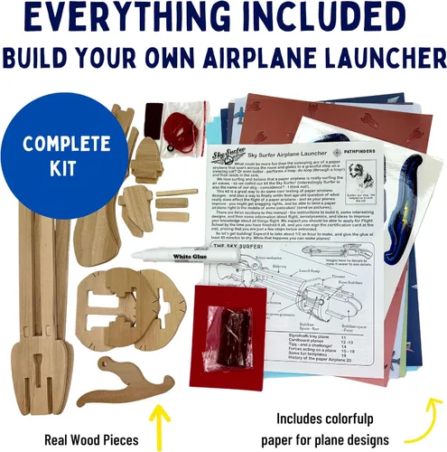 Miniatura 5 de Pathfinders Kit STEM - Lanzador de aviones de papel Kit de avión de papel Kit de ciencia para niños, adolescentes y adultos Juguetes STEM