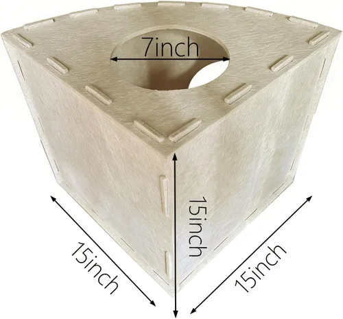Miniatura 2 de Casa de fieltro para gatos gris, diseño de esquina cerrada en forma de abanico para esquinas de pared y rincones de sofá, con almohadilla
