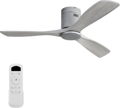 Miniatura 15 de Sofucor - Ventilador de techo de 52 pulgadas sin luces, moderno, de madera maciza, con control remoto, 5000 CFM de alto flujo de aire, motor CC