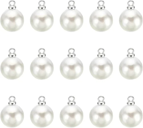 Miniatura 8 de PATIKIL 150 cuentas de perlas de perlas de imitación de perlas colgantes de bricolaje para hacer joyas, pulseras, aretes, collar