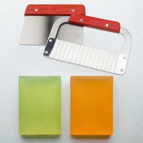 Miniatura 7 de ZOENHOU 7 moldes de jabón de 42 onzas con cortador ondulado de acero inoxidable y cortador recto, barra de jabón rectangular de silicona para hacer