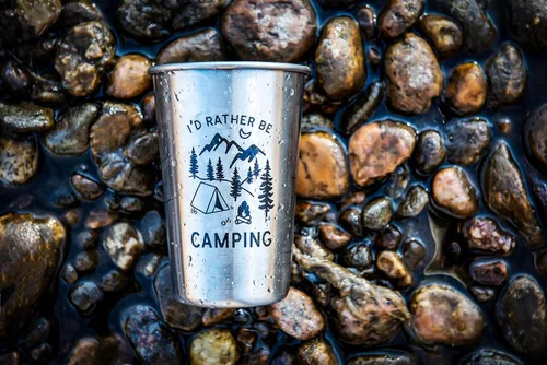 Miniatura 6 de Taza de acero inoxidable Rather Be Camping (16 onzas) – Taza de regalo divertida para hombres al aire libre – Regalo de casa rodante, idea