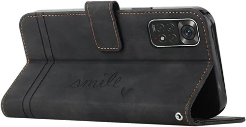 Miniatura 2 de Funda tipo cartera para Xiaomi Redmi Note 11, Redmi Note 11 Funda con tarjetero Funda de cuero con función atril Protección completa magnética Negro