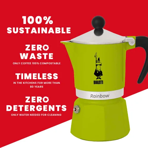 Miniatura 5 de Bialetti Moka Express Rainbow (verde, 3 tazas)