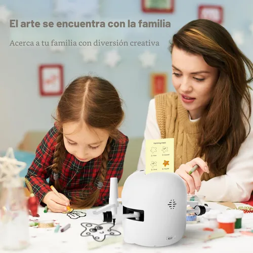 Miniatura 6 de RIVGOT Robot de dibujo para niños con 150 tarjetas, máquina de dibujo educativo interactiva por voz, juguetes de aprendizaje de pintura Montessori