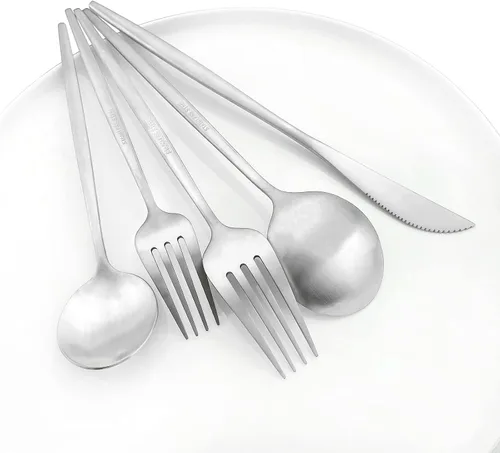 Miniatura 13 de Juego de 6 tenedores de postre de acero inoxidable de 3 dientes, juego de tenedores para frutas y tartas, 5.31 pulgadas, color plateado