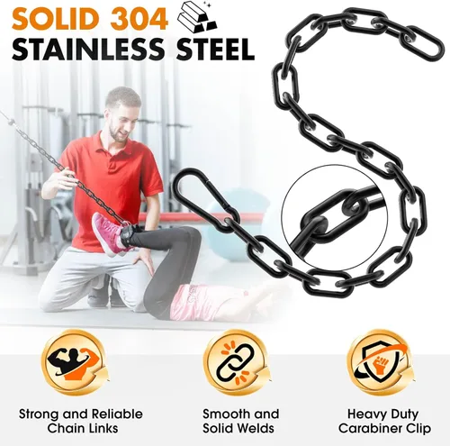 Miniatura 2 de Cadena de extensión de 23.6 pulgadas para equipo de ejercicio, extensión de cadena de fitness para máquina de entrenamiento, accesorio de cadena