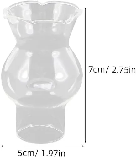 Miniatura 2 de Uonlytech Reemplazo de pantalla de lámpara de vidrio resistente a altas temperaturas, cubierta superior de lámpara de queroseno, chimenea
